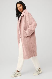 Kurtki Polarowe Alo Yoga Oversized Trench Damskie Różowe | 89730-IRBZ