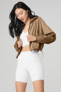 Kurtki Polarowe Alo Yoga Sprinter Damskie Khaki | 36712-CXEY