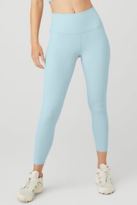 Legginsy Alo Yoga 7/8 High-Stanem Airbrush Damskie Niebieskie | 82961-WFVN