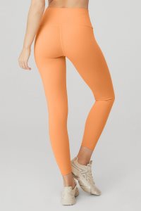 Legginsy Alo Yoga 7/8 High-Stanem Airbrush Damskie Pomarańczowe | 92874-ICAV