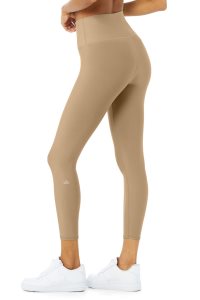 Legginsy Alo Yoga 7/8 High-Stanem Airlift Damskie Khaki | 24378-PDXG