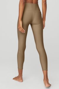 Legginsy Alo Yoga 7/8 High-Stanem Airlift Damskie Khaki | 34216-VGMK