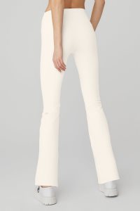 Legginsy Alo Yoga Airbrush High-Stanem 7/8 Bootcut Damskie Białe | 56392-DGAW