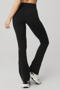 Legginsy Alo Yoga Airbrush High-Stanem Bootcut Damskie Czarne | 64528-GKHD