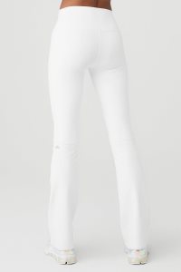 Legginsy Alo Yoga Airbrush High-Stanem Bootcut Damskie Białe | 76039-ZSMY