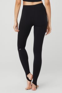 Legginsy Alo Yoga Airbrush High-Stanem Enso Damskie Czarne | 09632-EAKS