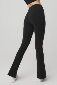 Legginsy Alo Yoga Airbrush High-Stanem Flutter Damskie Czarne | 58432-KQDU