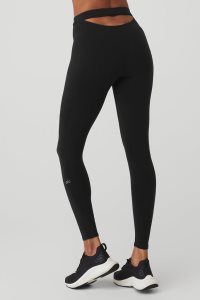 Legginsy Alo Yoga Airbrush Hot Shot Damskie Czarne | 87926-VJIL