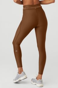 Legginsy Alo Yoga Airlift High-Stanem 7/8 Charmer Damskie Brązowe | 40187-TIZV