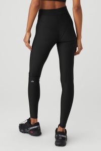 Legginsy Alo Yoga Airlift High-Stanem Cutaway Damskie Czarne | 71345-WLDE