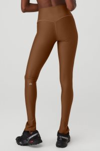 Legginsy Alo Yoga Airlift High-Stanem Elongated Damskie Brązowe | 46380-TEQL