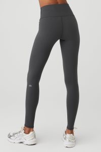 Legginsy Alo Yoga Alo Joga High-Stanem Airbrush Damskie Ciemny Szare | 34859-UCFH