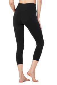 Legginsy Alo Yoga Alo Joga High-Stanem Airbrush Capri Damskie Czarne | 35216-JGQE