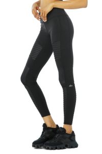 Legginsy Alo Yoga Alo Joga Moto Damskie Czarne | 39621-EGTY