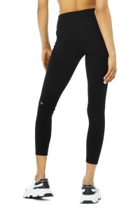 Legginsy Alo Yoga Alosoft High-Stanem 7/8 Highlight Damskie Czarne | 25738-KOJD