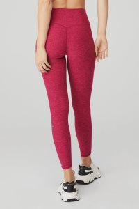 Legginsy Alo Yoga Alosoft High-Stanem 7/8 Highlight Damskie Czerwone | 58169-SVPZ