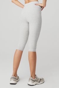 Legginsy Alo Yoga Alosoft High-Stanem Iconic 90's Capri Damskie Szare | 34026-OMBS