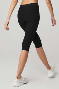 Legginsy Alo Yoga Alosoft High-Stanem Iconic 90's Capri Damskie Czarne | 52746-UGET