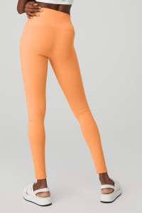 Legginsy Alo Yoga High-Stanem Airbrush Damskie Pomarańczowe | 09763-BHKX