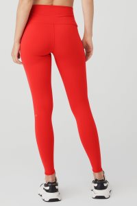 Legginsy Alo Yoga High-Stanem Airbrush Damskie Czerwone | 24381-XDPM
