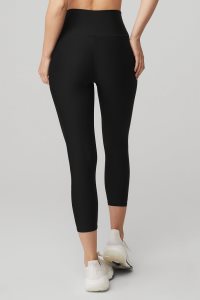 Legginsy Alo Yoga High Stanem Airlift Capri Damskie Czarne | 14367-JILG