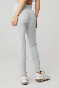 Legginsy Alo Yoga High-Stanem Alosoft Lounge Damskie Szare | 03892-KXNI