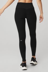 Legginsy Alo Yoga High-Stanem Alosoft Lounge Damskie Czarne | 13807-WXPQ