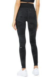 Legginsy Alo Yoga High Stanem Camo Vapor Damskie Czarne | 58796-MKJH