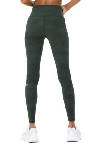 Legginsy Alo Yoga High Stanem Camo Vapor Damskie Zielone | 73462-VQNH