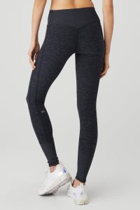 Legginsy Alo Yoga High-Stanem Lounge Damskie Granatowe | 50831-TULP