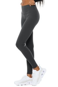 Legginsy Alo Yoga High-Stanem Zimowe Warmth Plush Damskie Ciemny Szare | 95214-VEXH