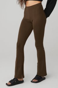 Legginsy Alo Yoga High-Stanem Zip It Flare Damskie Kawa | 92758-LBFW
