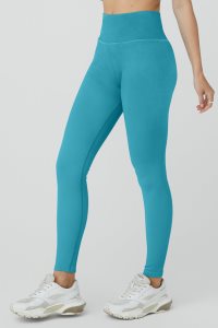 Legginsy Alo Yoga Seamless High-Stanem Żebrowany Damskie Niebieskie | 31095-XZIJ