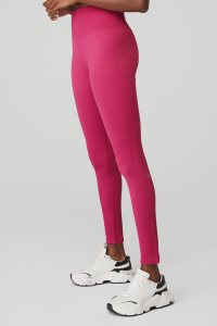 Legginsy Alo Yoga Seamless High-Stanem Żebrowany Damskie Czerwone | 79864-ZUKD
