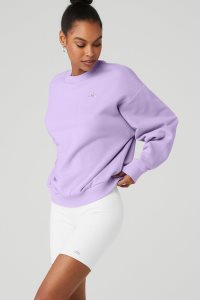 Long Sleeve Alo Yoga Accolade Crew Neck Damskie Fioletowe | 04936-FIBJ