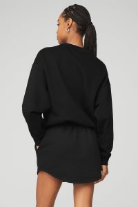 Long Sleeve Alo Yoga Accolade Crew Neck Damskie Czarne | 30689-LMZF