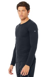 Long Sleeve Alo Yoga Airwave Męskie Granatowe | 67259-HDLI