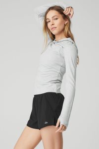 Long Sleeve Alo Yoga Alosoft Runner Damskie Szare | 78346-BICY