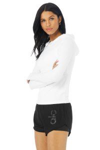 Long Sleeve Alo Yoga Alosoft Runner Damskie Białe | 83905-WYKX