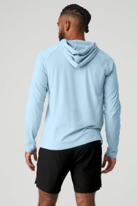 Long Sleeve Alo Yoga Core Runner Męskie Niebieskie | 05823-TXJA