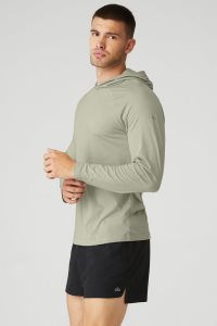 Long Sleeve Alo Yoga Core Runner Męskie Cytrynowy Zielone | 12485-GBWC