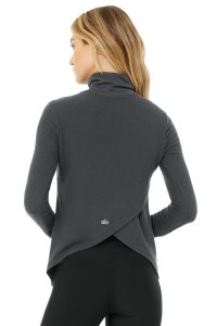 Long Sleeve Alo Yoga Embrace Damskie Ciemny Szare | 70165-COTH