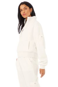 Long Sleeve Alo Yoga Micro Solstice Coverup Damskie Białe | 18723-OMRK