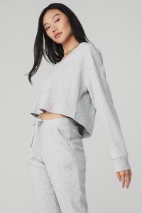 Long Sleeve Alo Yoga Muse V-Neck Damskie Szare | 46703-KRVN
