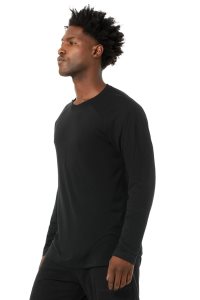 Long Sleeve Alo Yoga Triumph Tee Męskie Czarne | 52196-SYRO