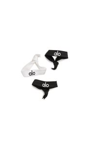 Opaski Alo Yoga Alo Hair Tie Damskie Czarne Białe | 84357-LSZK