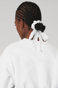 Opaski Alo Yoga Love Knots Tie Scrunchie Damskie Białe | 02914-SUBC
