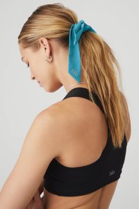 Opaski Alo Yoga Love Knots Tie Scrunchie Damskie Niebieskie | 56204-LVTU