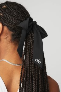 Opaski Alo Yoga Love Knots Tie Scrunchie Damskie Czarne | 95824-HQGX