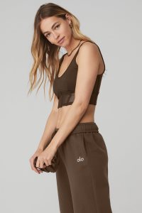 Podkoszulki Alo Yoga Airbrush Mesh Corset Damskie Kawa | 85964-RMYX